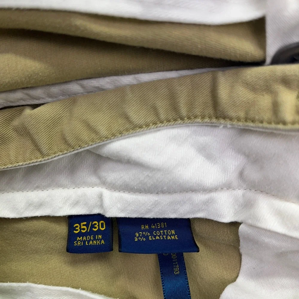 Polo Ralph Lauren Stretch Classic Fit Chino Pants‎ Khaki Beige Mens 35x30